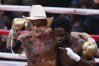 Mickey Rourke fought a homeless man and paid him to take a dive. Yeah, great "sport" you got there. Image and story courtesy of the NY Post.