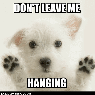 Puppy high-five, a visualization of how vulnerable we all are when we initiate a high-five. 