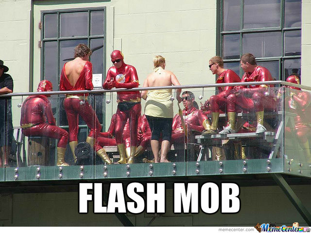 The only acceptable Flash mob. Source